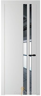 Дверь Profil Doors 20PW цвет Крем Вайт (RAL 120-02) стекло Зеркало молдинг Черный матовый