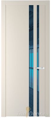 Дверь Profil Doors 20PW цвет Кремовая Магнолия (RAL 120-04) стекло Зеркало Blue молдинг Серебро