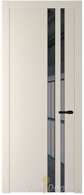 Дверь Profil Doors 20PW цвет Кремовая Магнолия (RAL 120-04) стекло Зеркало Grey молдинг Черный матовый