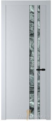 Дверь Profil Doors 20PW цвет Лайт Грей (RAL 870-01) стекло Атриум серебро молдинг Черный матовый
