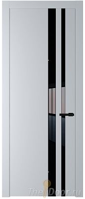 Дверь Profil Doors 20PW цвет Лайт Грей (RAL 870-01) стекло Lacobel Черный лак молдинг Черный матовый