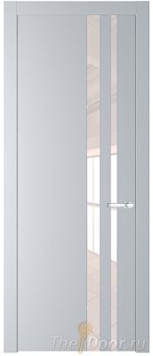 Дверь Profil Doors 20PW цвет Лайт Грей (RAL 870-01) стекло Lacobel Перламутровый лак молдинг Серебро
