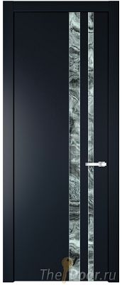Дверь Profil Doors 20PW цвет Нэви Блу (RAL 7016) стекло Атриум серебро молдинг Серебро