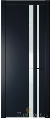 Дверь Profil Doors 20PW цвет Нэви Блу (RAL 7016) стекло Lacobel Белый лак молдинг Черный матовый