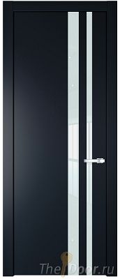 Дверь Profil Doors 20PW цвет Нэви Блу (RAL 7016) стекло Lacobel Белый лак молдинг Серебро Дверь Profil Doors 20PW цвет Нэви Блу (RAL 7016) стекло Lacobel Белый лак молдинг Серебро