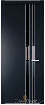 Дверь Profil Doors 20PW цвет Нэви Блу (RAL 7016) стекло Lacobel Черный лак молдинг Серебро Дверь Profil Doors 20PW цвет Нэви Блу (RAL 7016) стекло Lacobel Черный лак молдинг Серебро