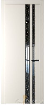 Дверь Profil Doors 20PW цвет Перламутр белый стекло Лоран узор золото молдинг Черный матовый Дверь Profil Doors 20PW цвет Перламутр белый стекло Лоран узор золото молдинг Черный матовый