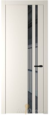 Дверь Profil Doors 20PW цвет Перламутр белый стекло Зеркало Grey молдинг Черный матовый