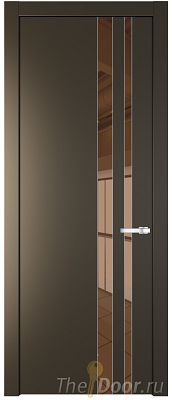 Дверь Profil Doors 20PW цвет Перламутр бронза стекло Зеркало Bronza молдинг Серебро