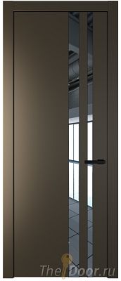 Дверь Profil Doors 20PW цвет Перламутр бронза стекло Зеркало молдинг Черный матовый