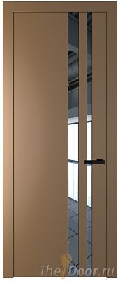 Дверь Profil Doors 20PW цвет Перламутр золото стекло Зеркало молдинг Черный матовый