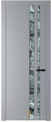Дверь Profil Doors 20PW цвет Смоки (RAL 870-02) стекло Атриум серебро молдинг Черный матовый