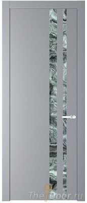 Дверь Profil Doors 20PW цвет Смоки (RAL 870-02) стекло Атриум серебро молдинг Серебро