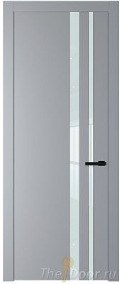 Дверь Profil Doors 20PW цвет Смоки (RAL 870-02) стекло Lacobel Белый лак молдинг Черный матовый
