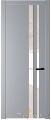 Дверь Profil Doors 20PW цвет Смоки (RAL 870-02) стекло Lacobel Перламутровый лак молдинг Черный матовый