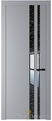 Дверь Profil Doors 20PW цвет Смоки (RAL 870-02) стекло Лоран узор золото молдинг Черный матовый Дверь Profil Doors 20PW цвет Смоки (RAL 870-02) стекло Лоран узор золото молдинг Черный матовый
