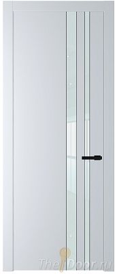 Дверь Profil Doors 20PW цвет Вайт (RAL 110 96 02) стекло Lacobel Белый лак молдинг Черный матовый