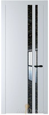 Дверь Profil Doors 20PW цвет Вайт (RAL 110 96 02) стекло Лоран узор золото молдинг Черный матовый Дверь Profil Doors 20PW цвет Вайт (RAL 110 96 02) стекло Лоран узор золото молдинг Черный матовый