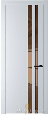 Дверь Profil Doors 20PW цвет Вайт (RAL 110 96 02) стекло Зеркало Bronza молдинг Черный матовый