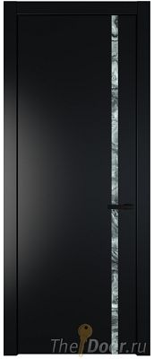 Дверь Profil Doors 21PW цвет Блэк стекло Атриум серебро молдинг Черный матовый