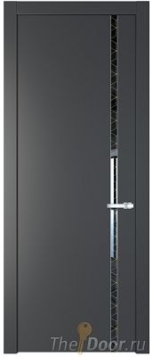 Дверь Profil Doors 21PW цвет Графит (Pantone 425С) стекло Лоран узор золото молдинг Серебро