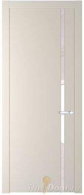 Дверь Profil Doors 21PW цвет Кремовая Магнолия (RAL 120-04) стекло Lacobel Перламутровый лак молдинг Серебро