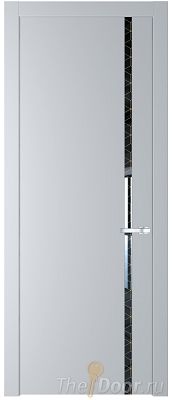 Дверь Profil Doors 21PW цвет Лайт Грей (RAL 870-01) стекло Лоран узор золото молдинг Серебро