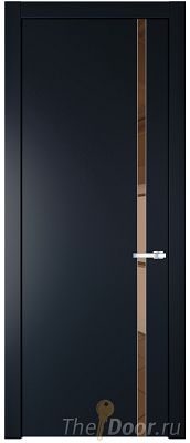 Дверь Profil Doors 21PW цвет Нэви Блу (RAL 7016) стекло Зеркало Bronza молдинг Серебро