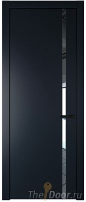 Дверь Profil Doors 21PW цвет Нэви Блу (RAL 7016) стекло Зеркало молдинг Черный матовый