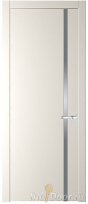 Дверь Profil Doors 21PW цвет Перламутр белый стекло Lacobel Серебро Матлак молдинг Серебро