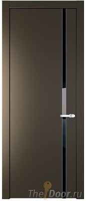 Дверь Profil Doors 21PW цвет Перламутр бронза стекло Lacobel Черный лак молдинг Серебро