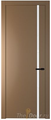 Дверь Profil Doors 21PW цвет Перламутр золото стекло Lacobel лак Классик молдинг Черный матовый