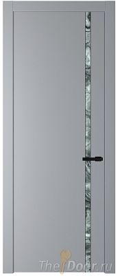 Дверь Profil Doors 21PW цвет Смоки (RAL 870-02) стекло Атриум серебро молдинг Черный матовый