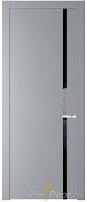 Дверь Profil Doors 21PW цвет Смоки (RAL 870-02) стекло Lacobel Черный лак молдинг Серебро