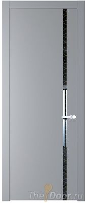 Дверь Profil Doors 21PW цвет Смоки (RAL 870-02) стекло Лоран узор золото молдинг Серебро