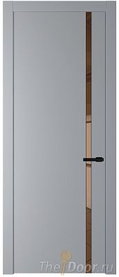Дверь Profil Doors 21PW цвет Смоки (RAL 870-02) стекло Зеркало Bronza молдинг Черный матовый