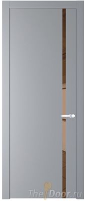 Дверь Profil Doors 21PW цвет Смоки (RAL 870-02) стекло Зеркало Bronza молдинг Серебро