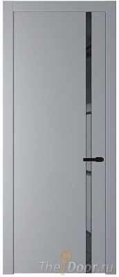 Дверь Profil Doors 21PW цвет Смоки (RAL 870-02) стекло Зеркало Grey молдинг Черный матовый