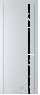 Дверь Profil Doors 21PW цвет Вайт (RAL 110 96 02) стекло Нефи черный узор серебро молдинг Серебро
