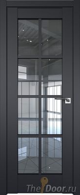 Дверь Profil Doors 101U цвет Чёрный Seidenmatt стекло Прозрачное