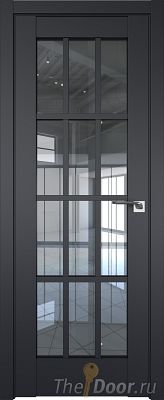 Дверь Profil Doors 102U цвет Чёрный Seidenmatt стекло Прозрачное
