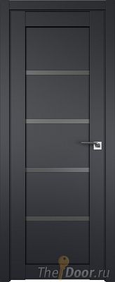 Дверь Profil Doors 2.09U цвет Чёрный Seidenmatt стекло Графит