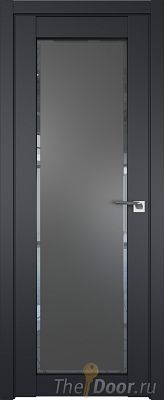 Дверь Profil Doors 2.19U цвет Чёрный Seidenmatt стекло Square Графит