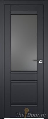 Дверь Profil Doors 2U цвет Чёрный Seidenmatt стекло Графит