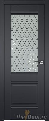 Дверь Profil Doors 2U цвет Чёрный Seidenmatt стекло Ромб