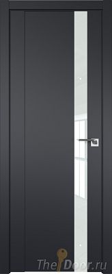 Дверь Profil Doors 62U цвет Чёрный Seidenmatt стекло Lacobel Белый лак
