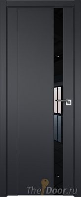 Дверь Profil Doors 62U цвет Чёрный Seidenmatt стекло Lacobel Черный лак