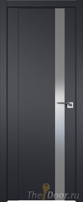 Дверь Profil Doors 62U цвет Чёрный Seidenmatt стекло Lacobel Серебро Матлак