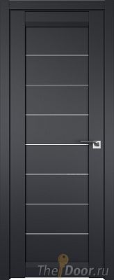 Дверь Profil Doors 71U цвет Чёрный Seidenmatt стекло Белый Триплекс