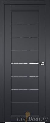 Дверь Profil Doors 71U цвет Чёрный Seidenmatt стекло Прозрачное